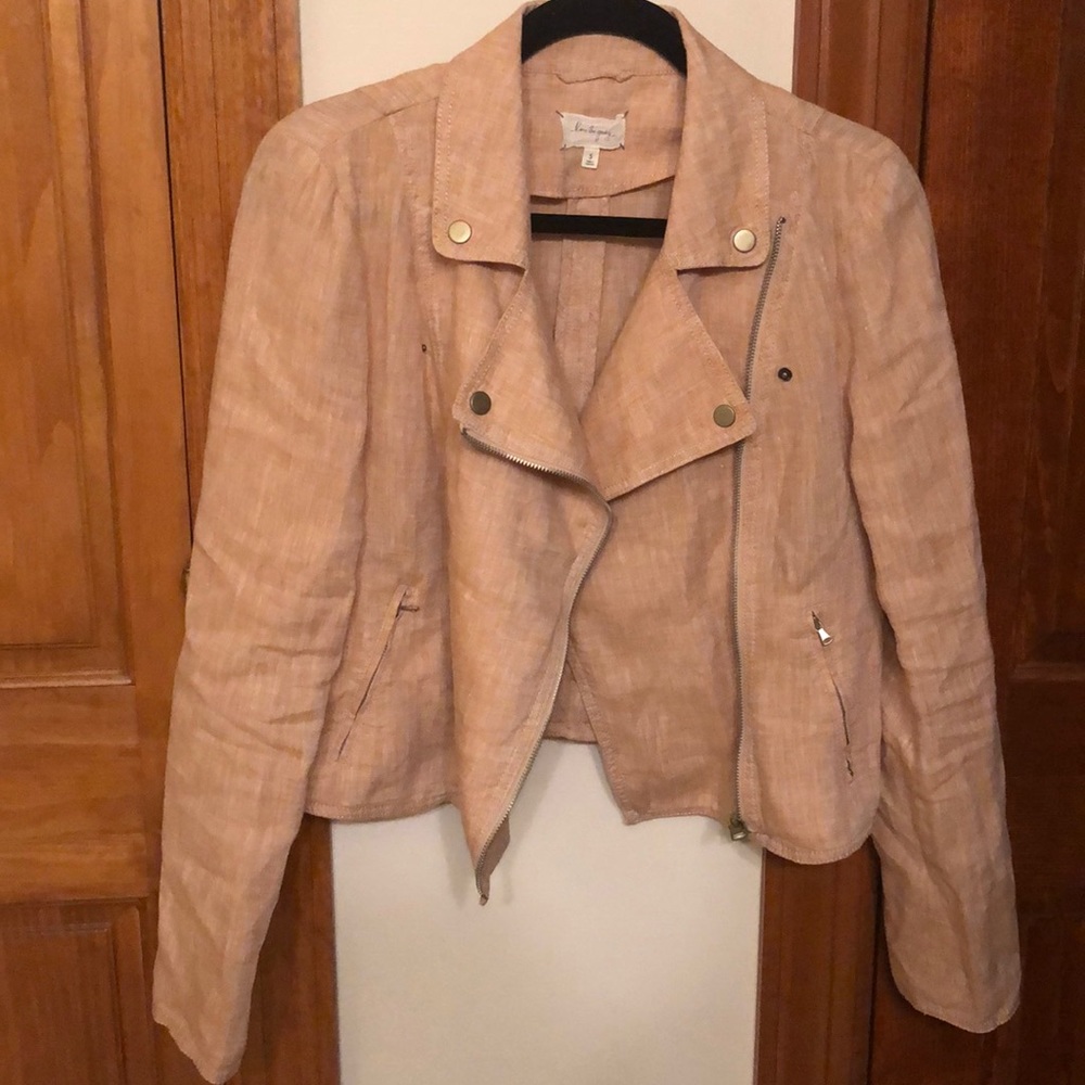 Lou & Grey by LOFT linen Moto jacket
